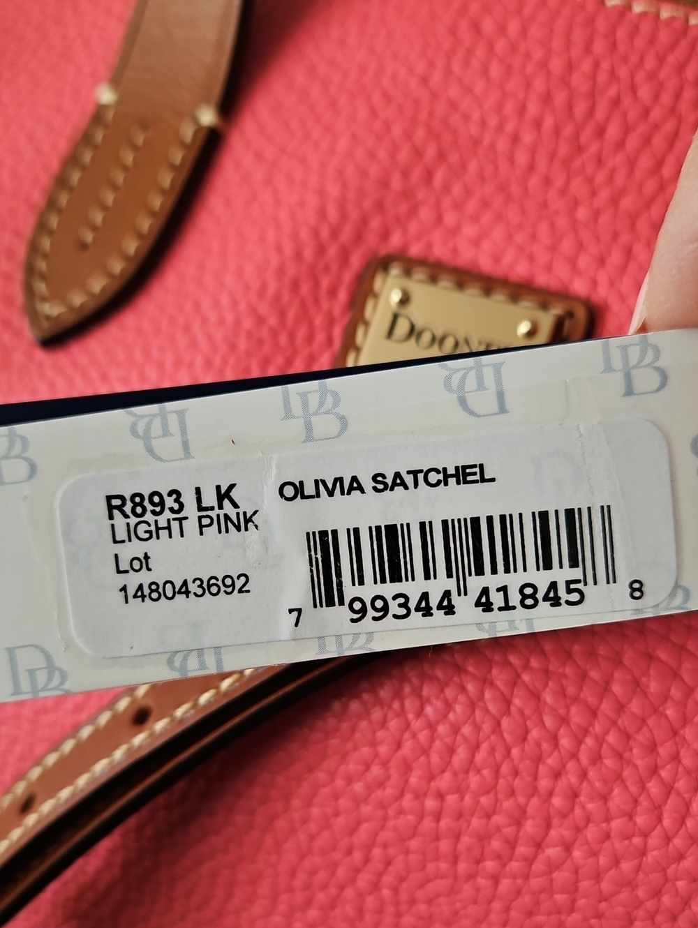 Dooney & Bourke Light Pink Olivia Leather Satchel Bag - Picture 16 of 16